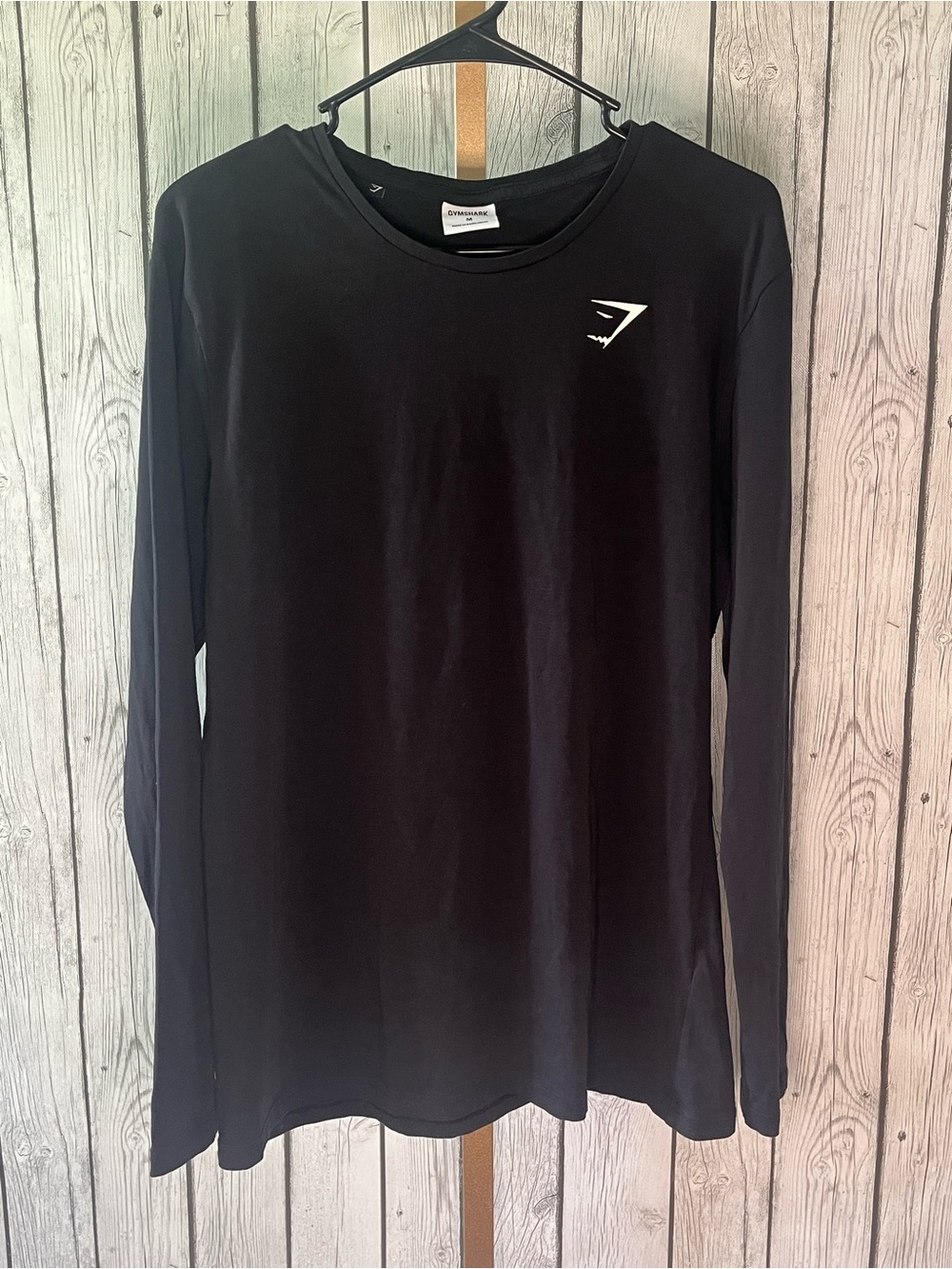 Gymshark Adult essential Long sleeve T-shirt  Slim Fit Medium Black